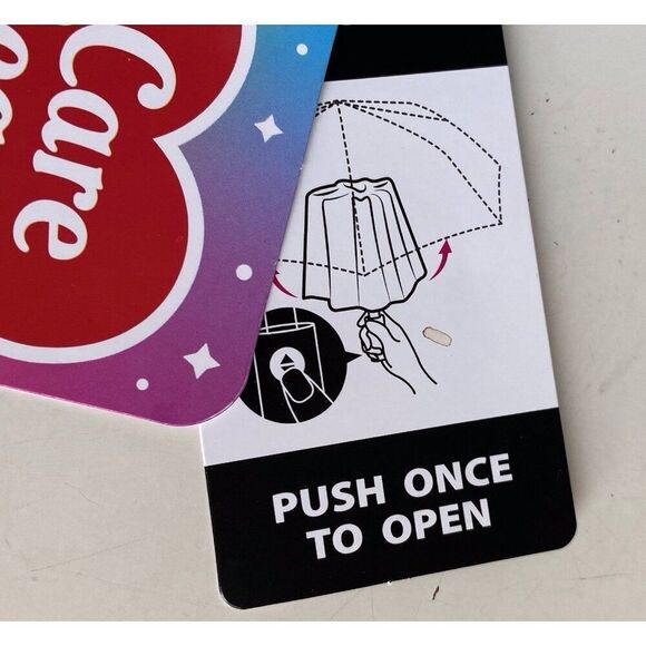 Care Bears Rainbow Umbrella Auto Open Close Blue Compact NEW - Picture 2 of 10